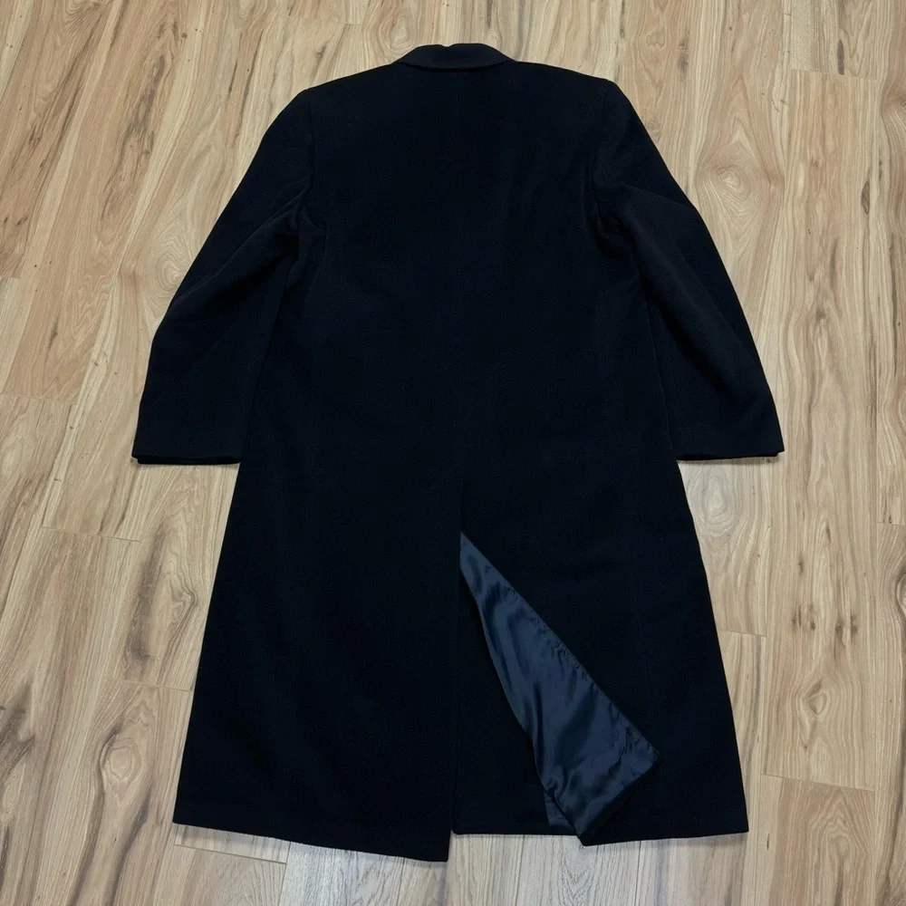 Cezani Black Wool Long Coat Peacoat 44L